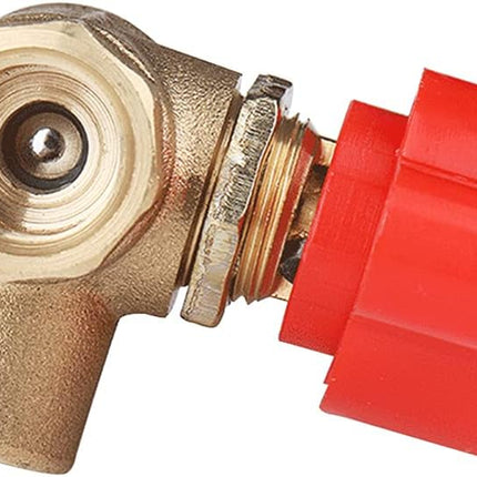 3-Way (L-Port) 1/4"NPT Female Brass Ball Valve Anti-Rust Forged Brass Shut Off Valve Fitting with Red Plastic Handle.
