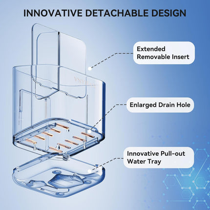 Toothbrush Holders for Bathrooms, 3 Slots Detachable Electric Toothbrush Holder Wall Mounted with Divider, Removable Tooth Brush and Toothpaste Holder Organizer for Bathroom/Kitchen/Office.