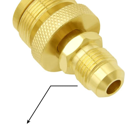 1LB Propane Disposal Adapter Fitting 1"-20 Male Throwaway Cylinder Thread to 3/8" Flare Male, Portable Camping Grill Stove Parts for Heaters, Burner, Cooker, Solid Brass.