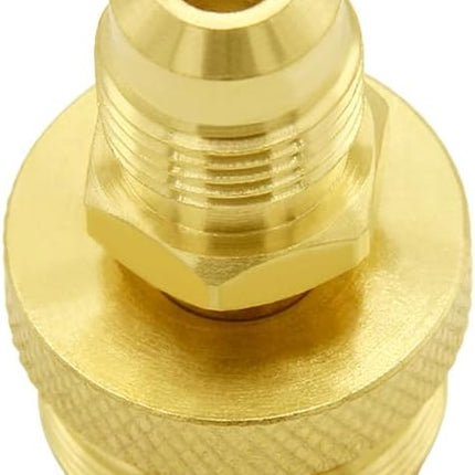 1LB Propane Disposal Adapter Fitting 1"-20 Male Throwaway Cylinder Thread to 3/8" Flare Male, Portable Camping Grill Stove Parts for Heaters, Burner, Cooker, Solid Brass.