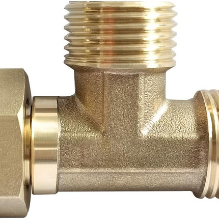 Brass G1/2" 3 Way Diverter, Tee Shape Hose Pipr Fitting Adapter Connector, for Angle Valve Hose, Bath Shower Arm, Toilet Bidet Sprayer, Bathtub Faucet.