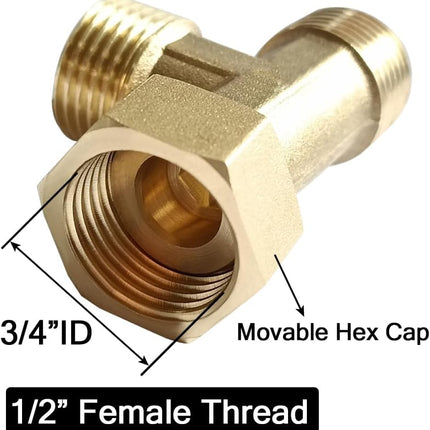Brass G1/2" 3 Way Diverter, Tee Shape Hose Pipr Fitting Adapter Connector, for Angle Valve Hose, Bath Shower Arm, Toilet Bidet Sprayer, Bathtub Faucet.