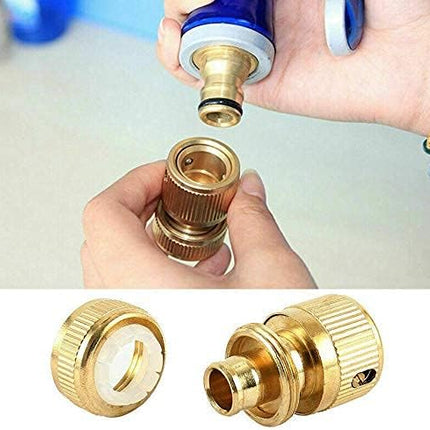 1/2" ID Hose Solid Brass Fitting Closed Flow Garden Tools Quick Repair Damaged Leaky Adapter Garden Water Irrigation Quick Connector (Pack of 2).