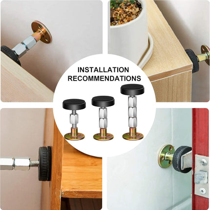 Adjustable Threaded Bed Frame Anti-Shake Tool, Headboard Stoppers, Bedside Anti Shake Tool for Beds Cabinets Sofas, 4PCs, 30-68mm.