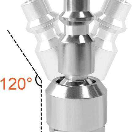 4PCS 1/4" NPT Male Thread Air Plug Pre-coated Sealant Industrial Swivel Coupler Steel Chrome Plating Construction.