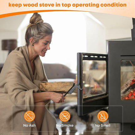 Wood Stove Gasket, 1/4" x 84" Graphite Impregnated Fiberglass Rope Seal and High-Temperature Cement Gasket Replacement for Wood Stoves Door.