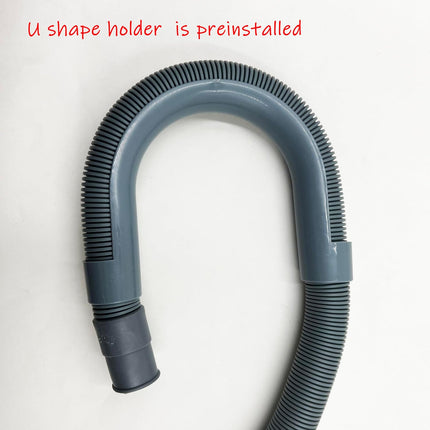6 Feet Universal Washing Machine Drain Hose Flexible Dishwasher Drain Hose Extension Kits Corrugated Washer w/ 2 Clamps 1 adapter 1 U-Bend Holder.