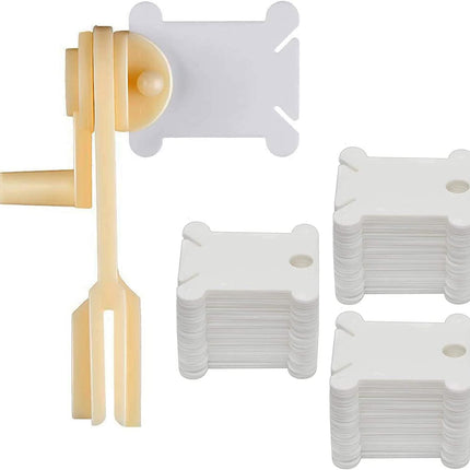 Embroidery Floss Bobbins 150pcs Embroidery Thread Holder with Winder Thread Bobbins for Floss Cross Stitch Crafting Sewing.