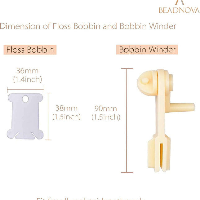 Embroidery Floss Bobbins 150pcs Embroidery Thread Holder with Winder Thread Bobbins for Floss Cross Stitch Crafting Sewing.