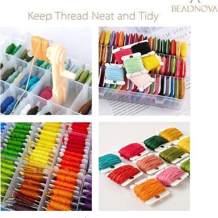 Embroidery Floss Bobbins 150pcs Embroidery Thread Holder with Winder Thread Bobbins for Floss Cross Stitch Crafting Sewing.