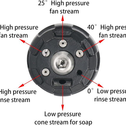 Pressure Washer Nozzle, 6-in-1 Quick Change over and Adjustable, Power Washer Tips Replacement with 1/4 inch Quick Connector, MAX 4000PSI for Pressure Washer.