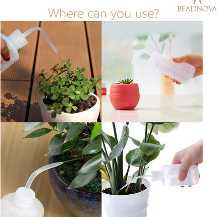 Squeeze Bottle Plant Watering Can Eye Wash Bottle Squeeze Irrigation Plastic Small Watering Can for Indoor Plants Tattoo (2pcs, 250ml and 500ml).