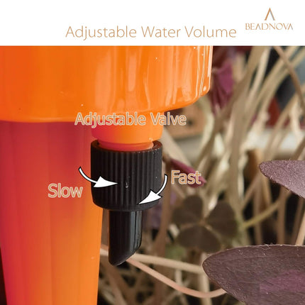 Plant Self Watering Spikes Automatic Irrigation Equipment Adjustable Self Watering Spikes for Plants with Slow Release Control Valve (Orange Blue Green, 6pcs).