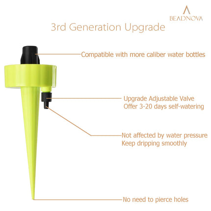 Plant Self Watering Spikes Automatic Irrigation Equipment Adjustable Self Watering Spikes for Plants with Slow Release Control Valve (Orange Blue Green, 6pcs).