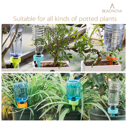 Plant Self Watering Spikes Automatic Irrigation Equipment Adjustable Self Watering Spikes for Plants with Slow Release Control Valve (Orange Blue Green, 6pcs).