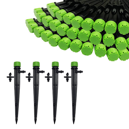 Irrigation Drippers 50pcs Drip Emitters for 1/4 Inch Irrigation Sprinkler 360 Degree Micro Sprinkler Adjustable Drip Heads Drippers for Garden Patio Lawn.
