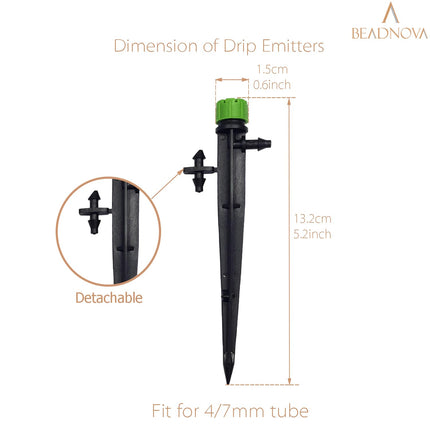 Irrigation Drippers 50pcs Drip Emitters for 1/4 Inch Irrigation Sprinkler 360 Degree Micro Sprinkler Adjustable Drip Heads Drippers for Garden Patio Lawn.