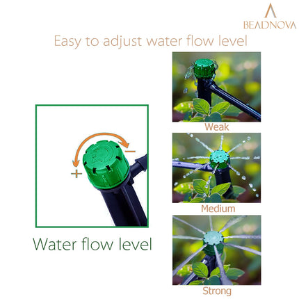 Irrigation Drippers 50pcs Drip Emitters for 1/4 Inch Irrigation Sprinkler 360 Degree Micro Sprinkler Adjustable Drip Heads Drippers for Garden Patio Lawn.