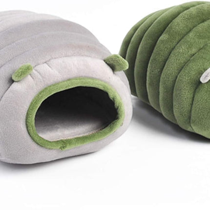 Guinea Pig Hideout Bed Rabbit House Cave Accessories Cozy Hide-Out for Bunny Hedgehog Ferret Chinchilla&Other Small Animals (Grey, Caterpillar).