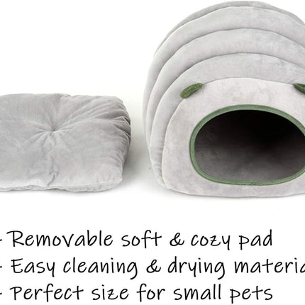Guinea Pig Hideout Bed Rabbit House Cave Accessories Cozy Hide-Out for Bunny Hedgehog Ferret Chinchilla&Other Small Animals (Grey, Caterpillar).