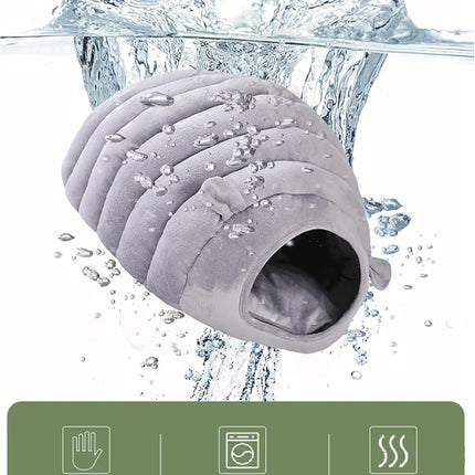 Guinea Pig Hideout Bed Rabbit House Cave Accessories Cozy Hide-Out for Bunny Hedgehog Ferret Chinchilla&Other Small Animals (Grey, Caterpillar).
