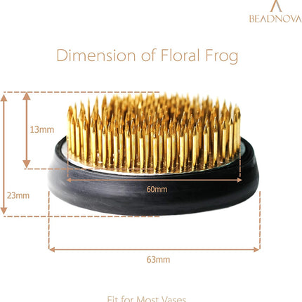 Flower Frog Ikebana Kenzan with Rubber Gasket Floral Frog for Arrangements Ikebana Vase (2.4 Inch/60mm, 1pcs).