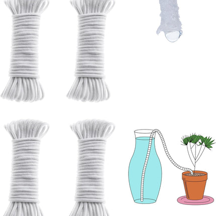 200 feet 1/4 inch Self Watering Capillary Wick Cord Vacation Plant Sitter DIY Hydroponic Wicking Rope Seeds Start Planter Pot Automatic Potted Flower Passive Lazy Waterer String System Device.