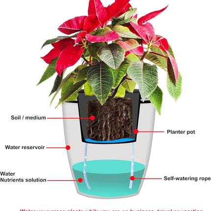 200 feet 1/4 inch Self Watering Capillary Wick Cord Vacation Plant Sitter DIY Hydroponic Wicking Rope Seeds Start Planter Pot Automatic Potted Flower Passive Lazy Waterer String System Device.