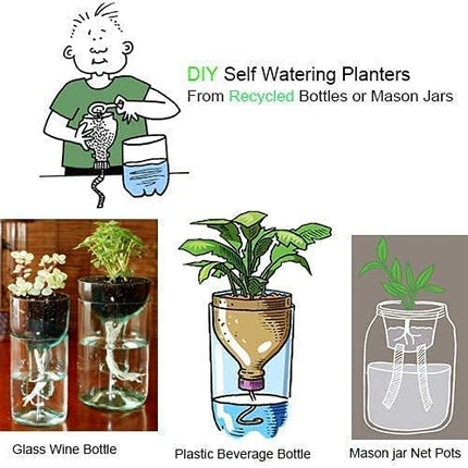 Self Watering Capillary Wick Cord (30 feet 1/6 inch+50 feet 1/4 inch) Vacation Plant Sitter DIY Self-Watering Planter Pot Automatic Wicking Hydroponic System Potted Auto Seedling Waterer Rope.