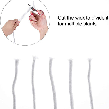 Self Watering Capillary Wick Cord (30 feet 1/6 inch+50 feet 1/4 inch) Vacation Plant Sitter DIY Self-Watering Planter Pot Automatic Wicking Hydroponic System Potted Auto Seedling Waterer Rope.