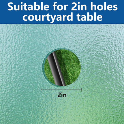 2 Pcs 2 Inch Parasol Umbrella Hole Ring Plug and Cap Set, Thicker Patio Table Hole Cover Insert, Deck Table Umbrella Holes Plug Replacement Parts for Outdoor Patio Table Garden Yard.