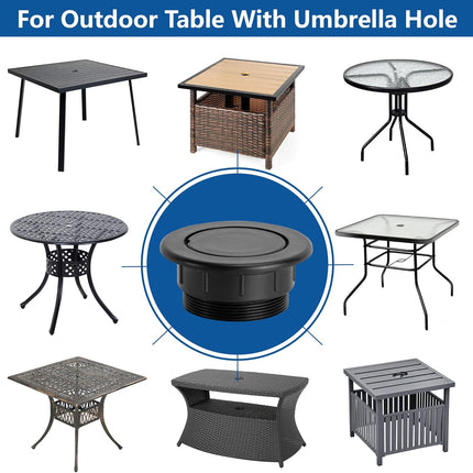 2 Pcs 2 Inch Parasol Umbrella Hole Ring Plug and Cap Set, Thicker Patio Table Hole Cover Insert, Deck Table Umbrella Holes Plug Replacement Parts for Outdoor Patio Table Garden Yard.