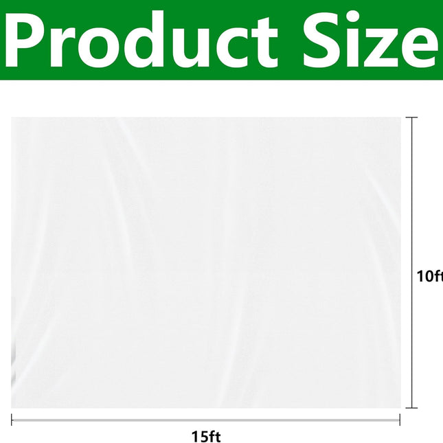 15 x 10 Ft Plant Sun Protection Cloth, Garden Plant Shade Cloth, Non-Woven White Light Refraction Sunshade Cloth for Protecting Plants Vegetable Rows from Direct Sunlight.
