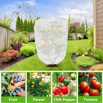 3.3 x 2.6Ft Garden Plant Shade Cover with Drawstring, Non-Woven Garden Shade Sun Protection Plants Cover, White Light Refraction Fruit Tree Sunshade Cloth for Protect Plant from Direct Sunlight.