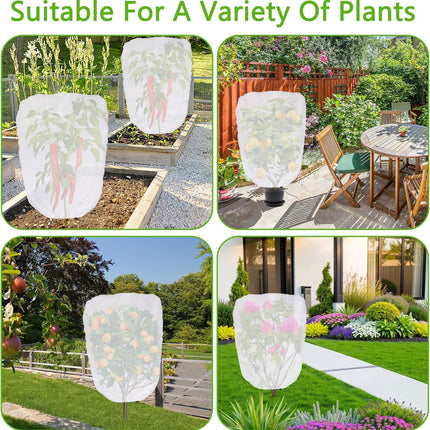 3.3 x 2.6Ft Garden Plant Shade Cover with Drawstring, Non-Woven Garden Shade Sun Protection Plants Cover, White Light Refraction Fruit Tree Sunshade Cloth for Protect Plant from Direct Sunlight.