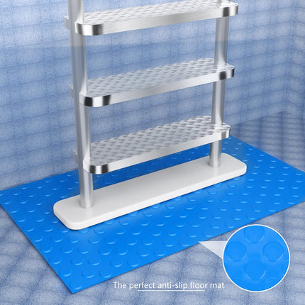 16" x 36" Pool Ladder Mat-Large Swimming Pool Step Mat with Non-Slip Texture-Protective Ladder Pad for Above Ground Pools Liner and Stairs (Dots).