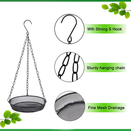 Hanging Bird Feeder, Birdfeeder Hanging for Garden Yard Outside Hanging Bird Feeder Tray - Metal Mesh Platform Feeders for Birds Outside Outdoors Hanging for Attracting Birds - Original.