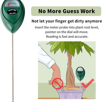 Extended Long Probe Soil Moisture Meter, 2 Pack Plant Water Meter Soil Meter Moisture Sensor Hygrometer for Indoor Outdoor Plant Care,No Battery Needed(Green).