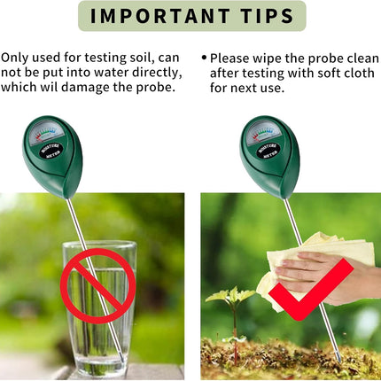 Extended Long Probe Soil Moisture Meter, 2 Pack Plant Water Meter Soil Meter Moisture Sensor Hygrometer for Indoor Outdoor Plant Care,No Battery Needed(Green).