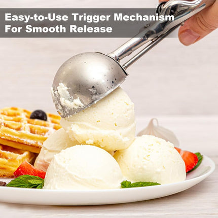 Cookie Scoop,Set of 3 Cookie Dough Scoops for Baking 1 Tbsp,2 Tbsp,3 Tbsp,Stainless Steel Ice Cream Scooper with Trigger Release for Cupcake,Ice Cream,Muffin,Meatball,Melonball.