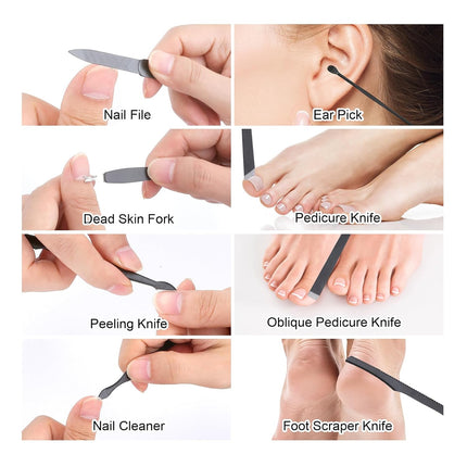 Manicure Set-Stainless Steel Nail Care Set-Professional Ingrown Toenail Clipper Grooming Tool-Pedicure Kit & Toe Nail Cutter-Thick Nail Scissors Toiletries with Cuticle Trimmer.