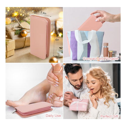 Manicure Set-Stainless Steel Nail Care Set-12 in 1 Professional Ingrown Toenail Clipper Grooming Tool-Pedicure Kit & Toe Nail Cutter-Men Gifts for Grandpa Dad Husband on Fathers Day (Rose Gold).