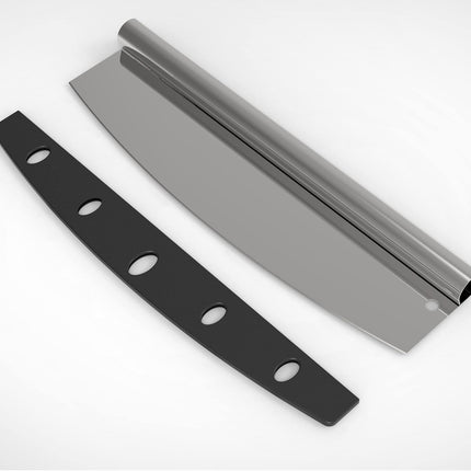 Pizza Cutter Stainless Steel Rocker Slicer - 14 Inch Sharp Knife with Blade Cover, Dishwasher Safe Premium Pizza Oven Accessories.
