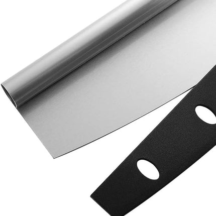 Pizza Cutter Stainless Steel Rocker Slicer - 14 Inch Sharp Knife with Blade Cover, Dishwasher Safe Premium Pizza Oven Accessories.