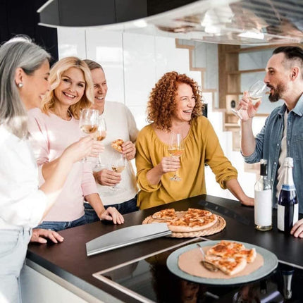 Pizza Cutter Stainless Steel Rocker Slicer - 14 Inch Sharp Knife with Blade Cover, Dishwasher Safe Premium Pizza Oven Accessories.