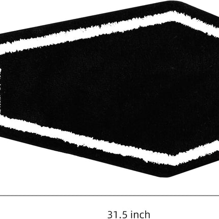 Halloween Decor Black Coffin Bath Mat for Bathroom, Cute Gothic Halloween Decoration Black Bathroom Rug Non Slip Cartoon Bath Rug Bathroom Mat Plush Shower Rugs Washable Black White.