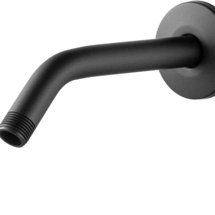 Shower Arm with Flange, 6 in Wall Mount Replacement Angle Shower Head Arm Wall-Mounted For Fixed Shower Head & Handheld Showerhead, Matte Black.