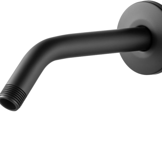 Shower Arm with Flange, 6 in Wall Mount Replacement Angle Shower Head Arm Wall-Mounted For Fixed Shower Head & Handheld Showerhead, Matte Black.