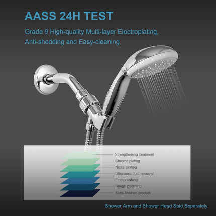 Shower Head Holder for Handheld Shower Head, Adjustable Shower Arm Mount for Connecting Shower Arm and Shower Hose, 1/2 Inch IPS Female Inlet and Male Outlet, Chrome Finish.