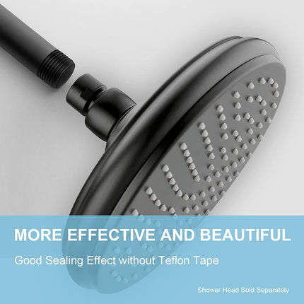 Shower Arm with Flange, 6 in Ceiling Mount Replacement Rain Shower Head Straight Arm Ceiling-Mounted For Fixed Shower Head & High Pressure Rain, Matte Black.